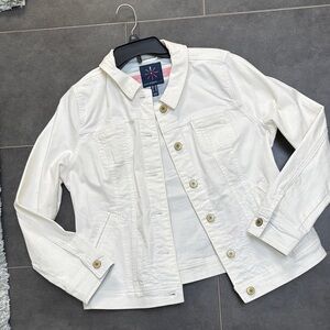 Isaac Mizrahi White Denim Jean Jacket